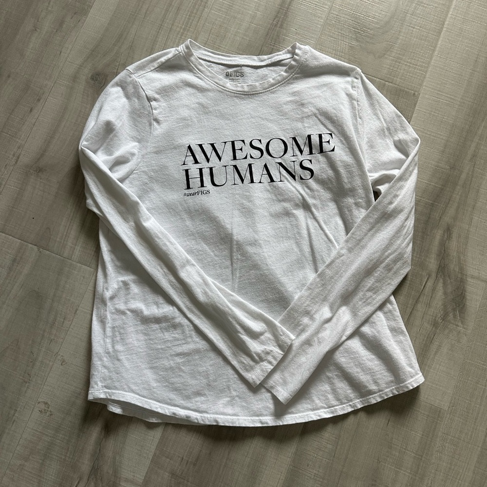 FIGS Size M Awesome Humans Long Sleeve Top